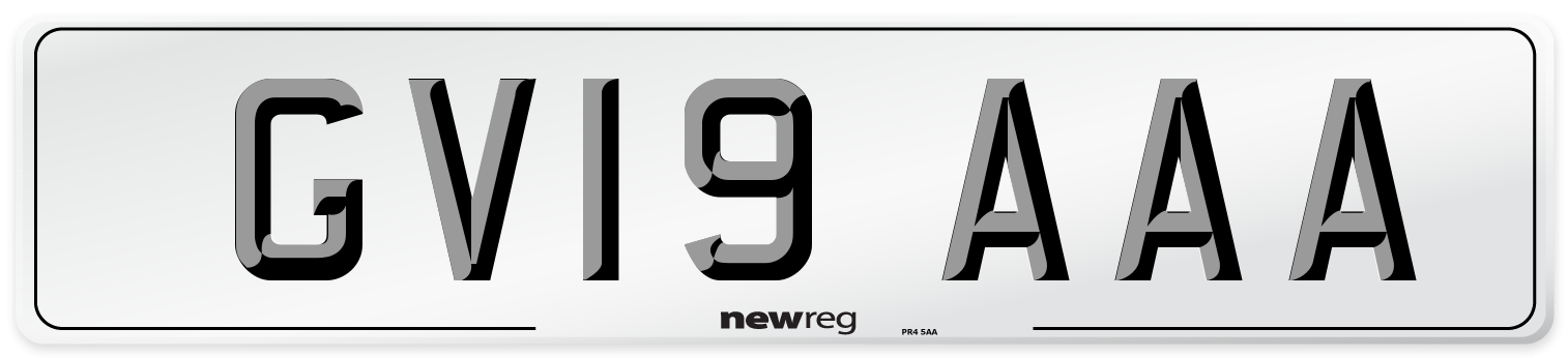 GV19 AAA Number Plate from New Reg